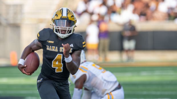 Alabama State University quarterback Dematrius Davis against Southern University